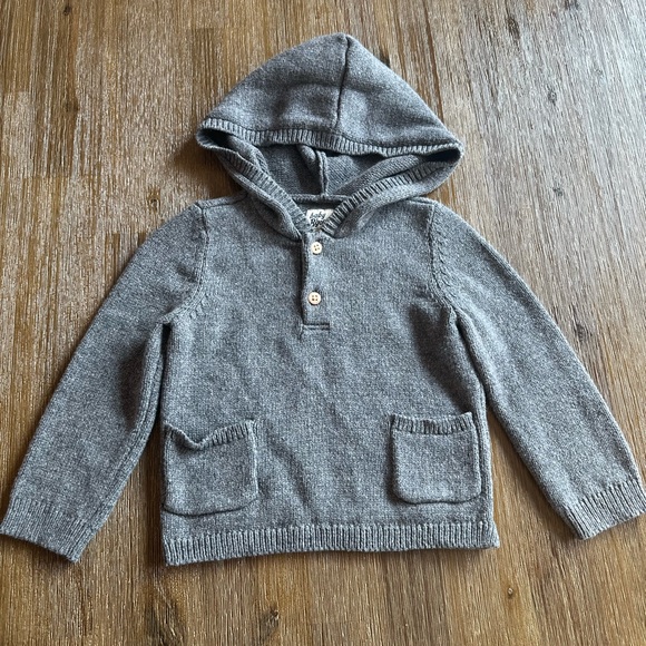 Baby B'Gosh Other - 4/30$ Baby 10% Wool Cozy Grey Hooded Sweater size 24 months